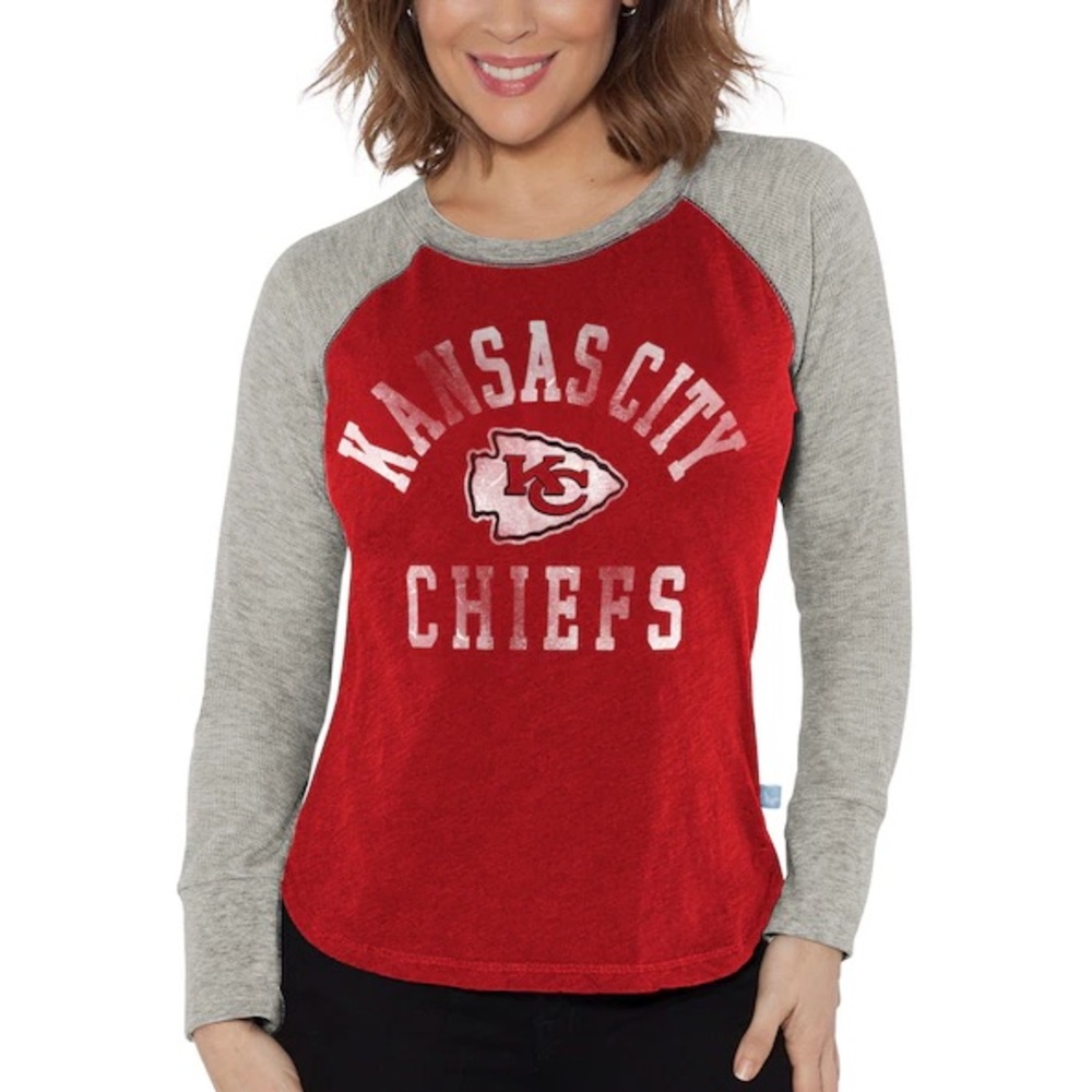 Women’s G-III 4Her Kansas City Chiefs Waffle Knit Raglan LS Shirt~NWT~Small~$42